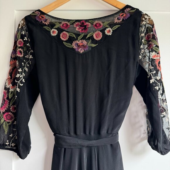 NWT Anthropologie Mirabilis Embroidered Silk Dress, Sz 8 - Picture 7 of 9